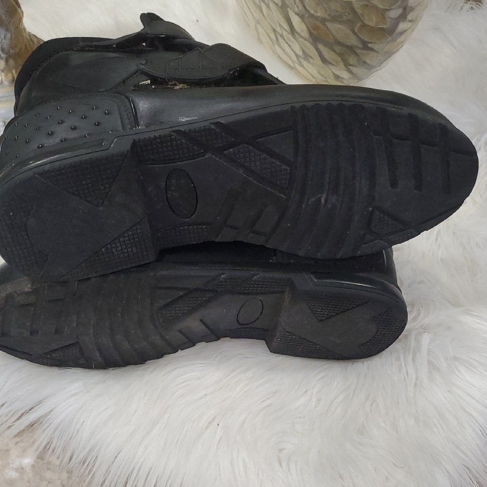 Vega Stylish Black Moto Boots with Velcro Straps - Picture 10 of 17